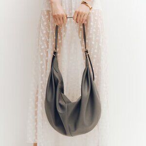 Oversized Gray Slouchy Rounded Shoulder Bag, H&M, NWT